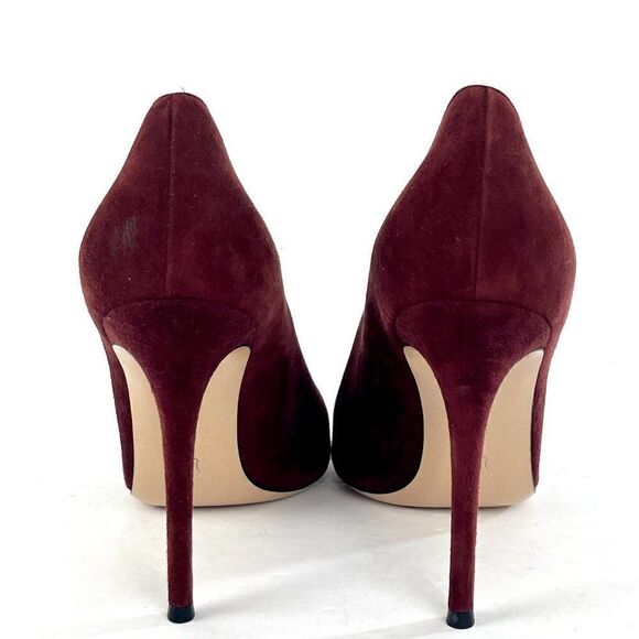 Gianvito Rossi Suede Peep Toe Stiletto Pumps in Red Size 40/9.5 - Picture 4 of 12